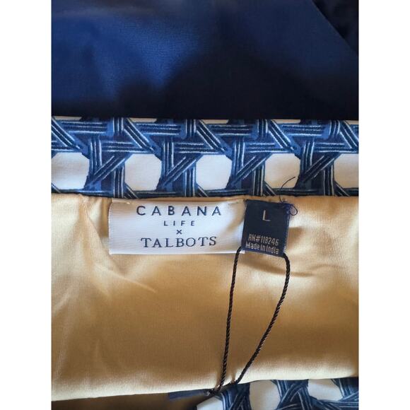 NWT Cabana Life x Talbots | Blue w/ Printed Band High-Cut Swim Brief  | Size L - Picture 4 of 7